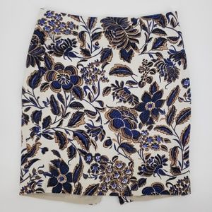 Ann Taylor Antique Floral Pencil Skirt Sz 14
